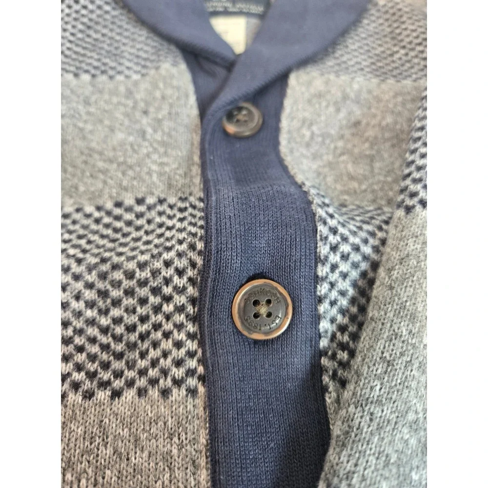 OshKosh B'gosh Boys Navy and Gray Striped Shawl Collar Cardigan Sweater 5T